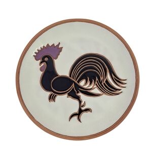 Handmade Bonis Pottery Rooster Terracotta Plate Made In Greece